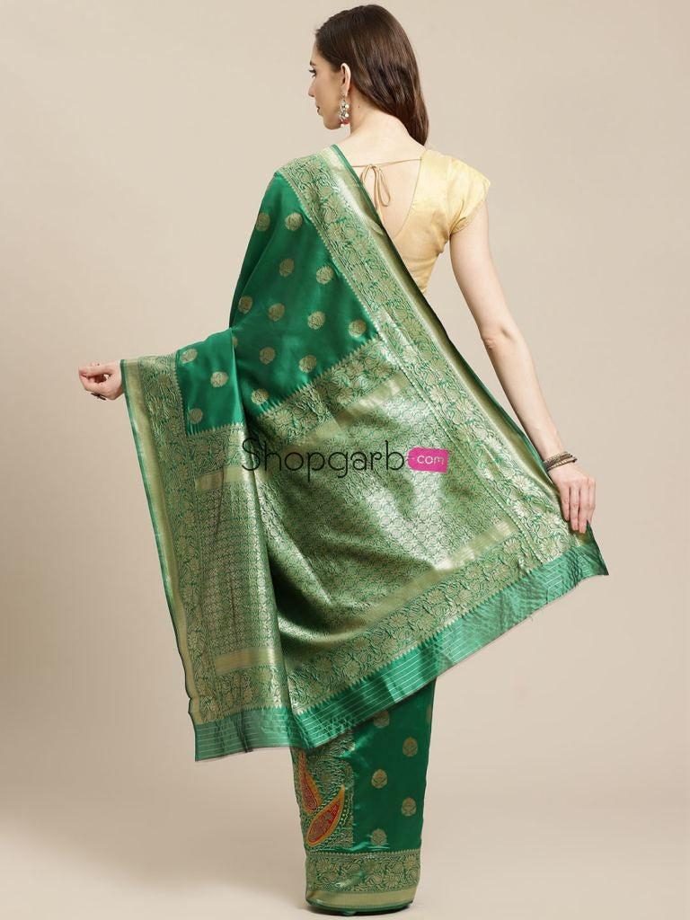 Exclusive Designer Green Color & New Latse Jacquard Silk Fabric