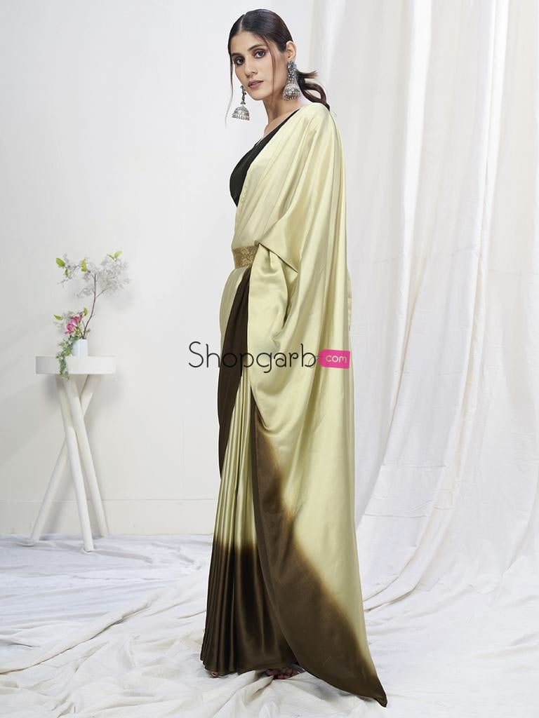 Fancy Green Ready To Wear One Minute Lycra Saree