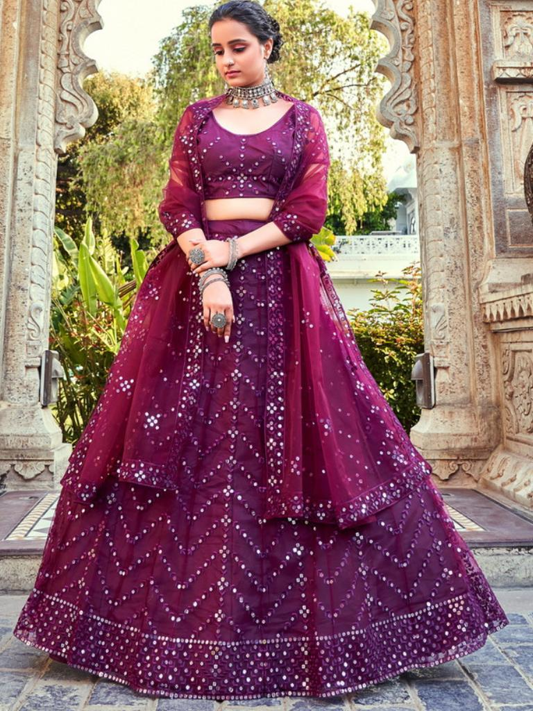 Wine 2025 lehenga bridal