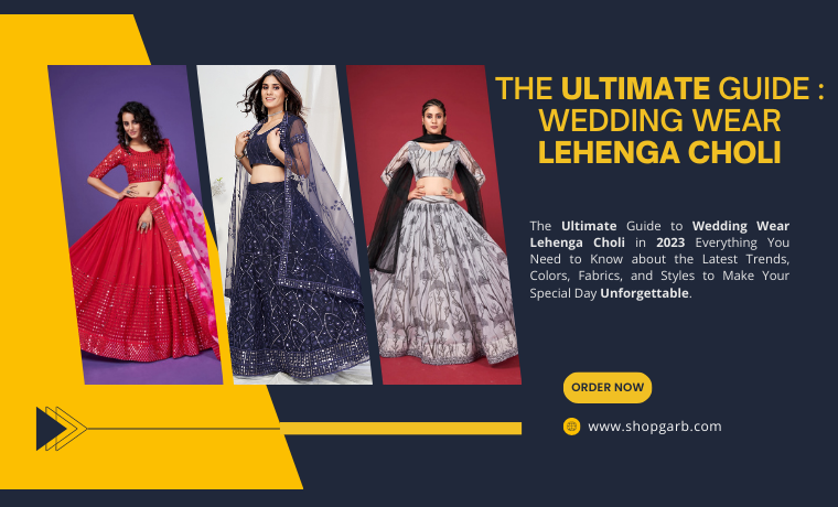 Stunning different types of wedding wear lehenga choli's, adorned with intricate embroidery and embellishments. Get the latest wedding wear lehenga choli designs for the 2023 wedding season at ShopGarb.com .