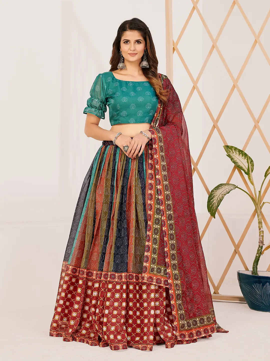 Exclusive Multi Colour Printed Lehenga and Stylish Blouse With Dupatta