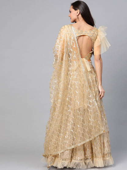 Light Cream color Lehenga choli with sequence work