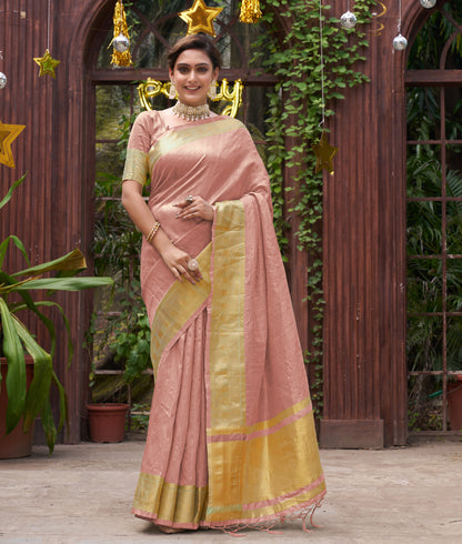 Bansari Mishri Pink Couple Set Saree with Kurta