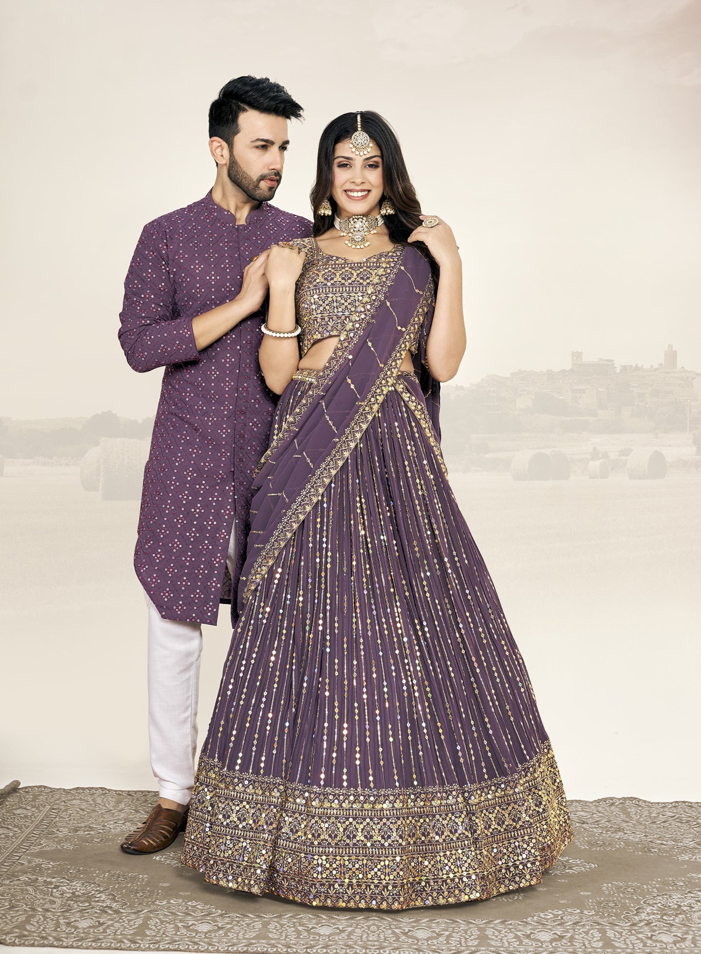 purple dress couple Perfect Prom Couple Color Ideas for an Unforgettable Night