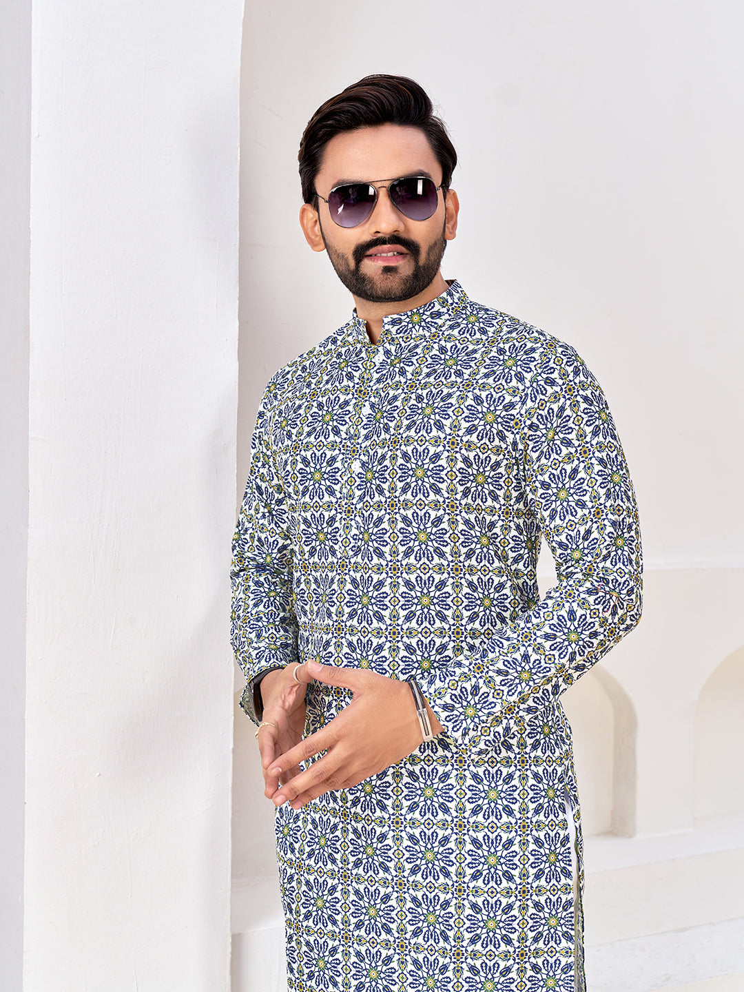 Shopgarb Men's Stylish Cotton Printed Kurta for Festive & Casual Wear