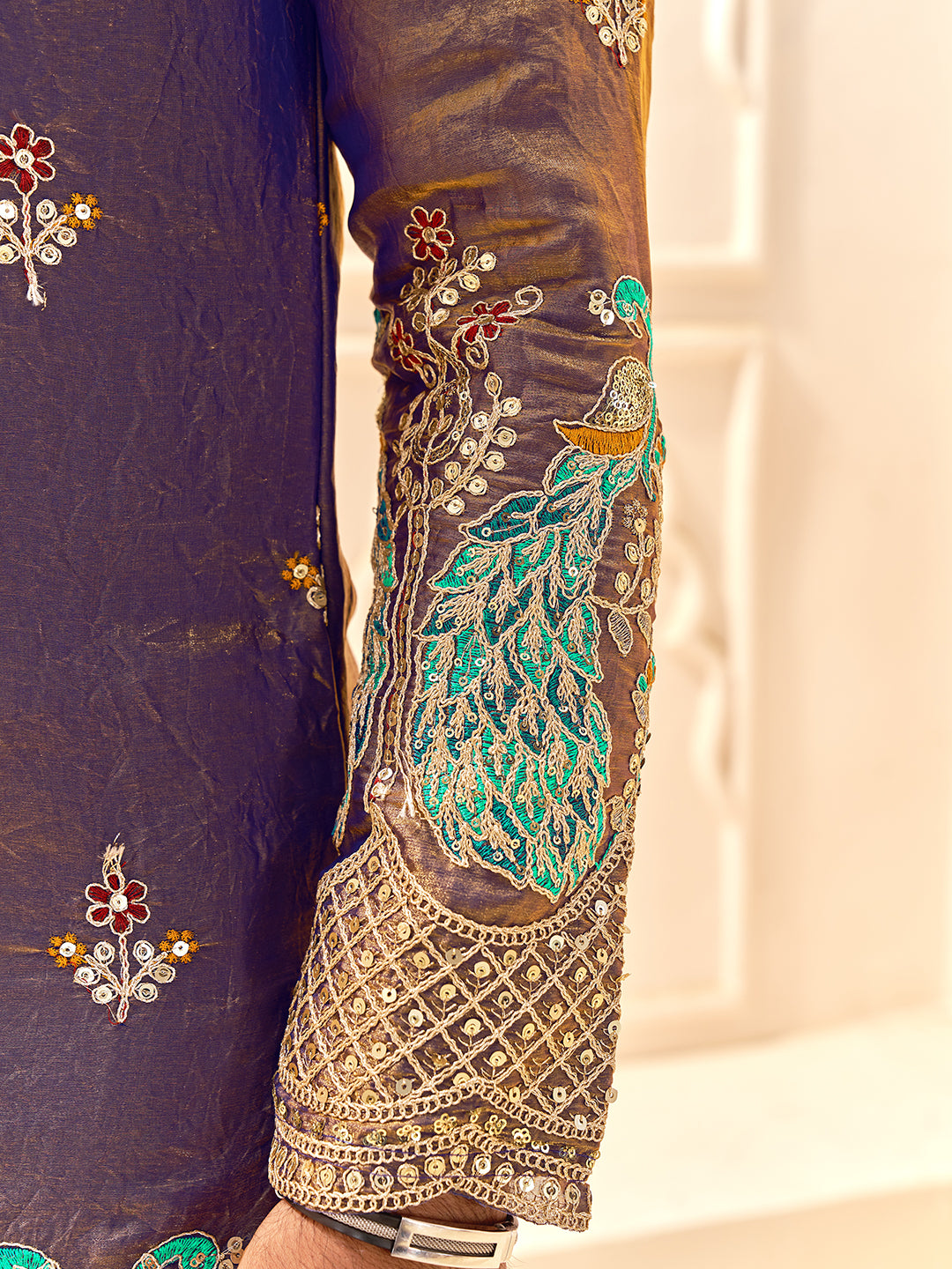 Shopgarb Designer Lavender Fendi Silk Kurta for Wedding & Festive Wear