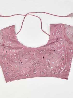 Pink and Silver Sequins Sangeet Special Lehenga and Blouse With Dupatta