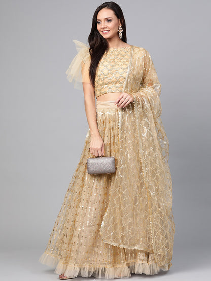 Light Cream color Lehenga choli with sequence work