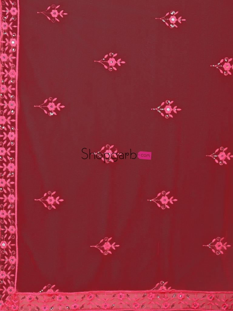 Captivation Maroon And Steel Sequins Wedding Wear Lehenga Blouse With Dupatta