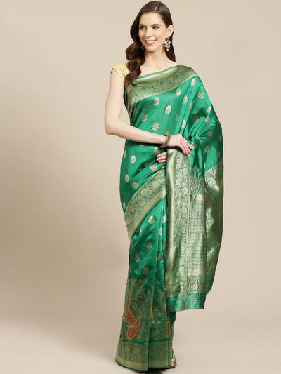 Exclusive Designer Green Color & New Latse Jacquard Silk Fabric