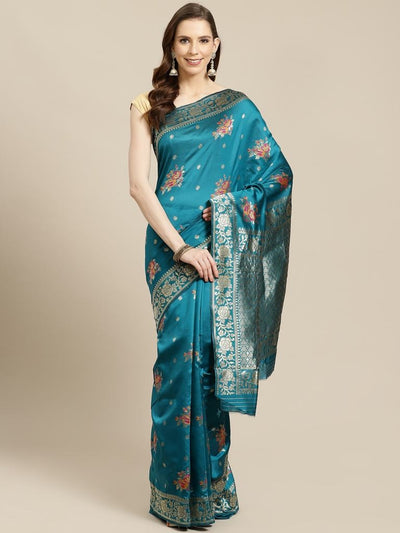 Exclusive Designer Turquoise Blue Color & New Latse Jacquard Silk Fabric