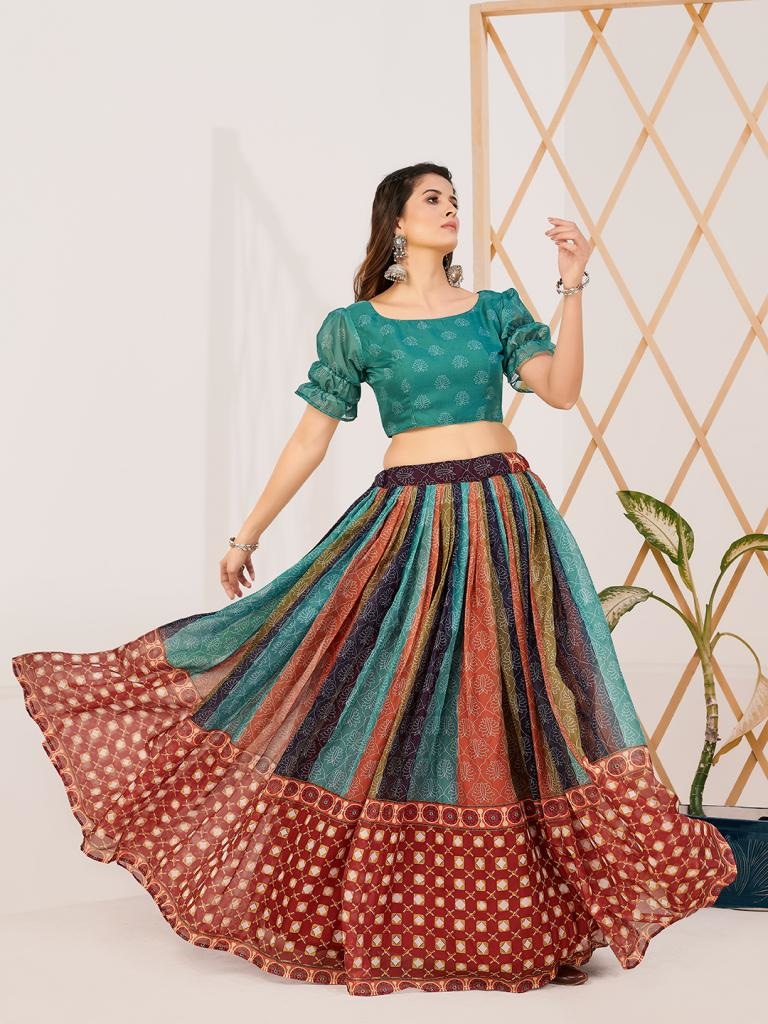 Exclusive Multi Colour Printed Lehenga And Stylish Blouse With Dupatta