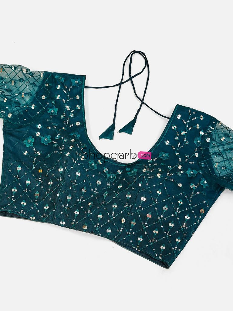 Fairly Good Blue And Silver Sequins Thread Work Sequinned Lehenga Blouse With Dupatta