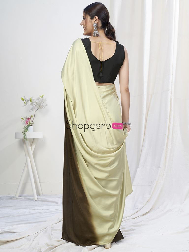 Fancy Green Ready To Wear One Minute Lycra Saree