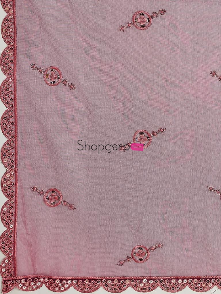 Fancy Maroon Embroidered Sequinned Lehenga And Blouse With Dupatta