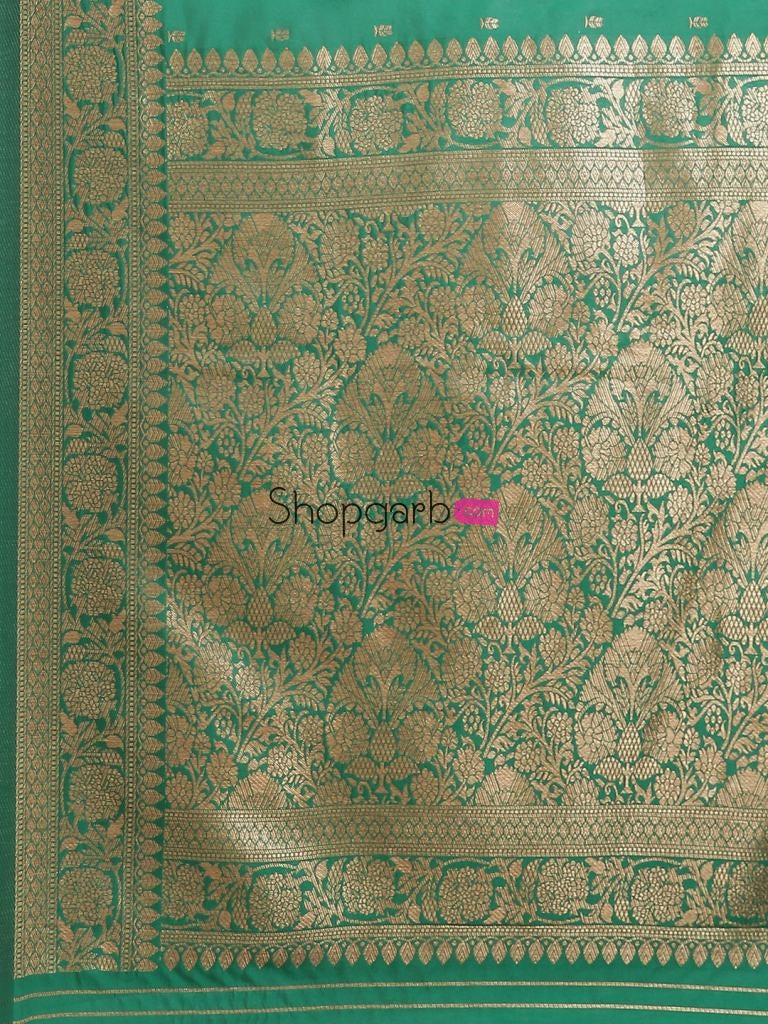 Indian Looks To Heavy & Fancy Banarasi Green Color Silk Fabric Update Collection