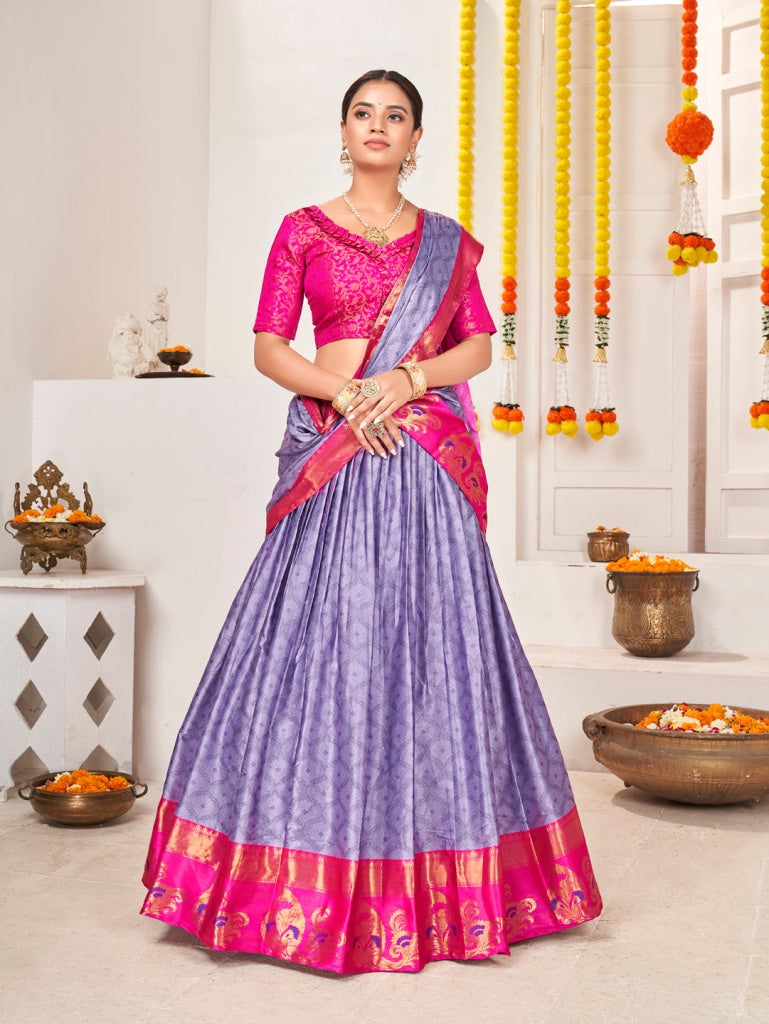 Lavender Jacquard Silk Traditional Wedding Lehenga Choli Lehenga Choli