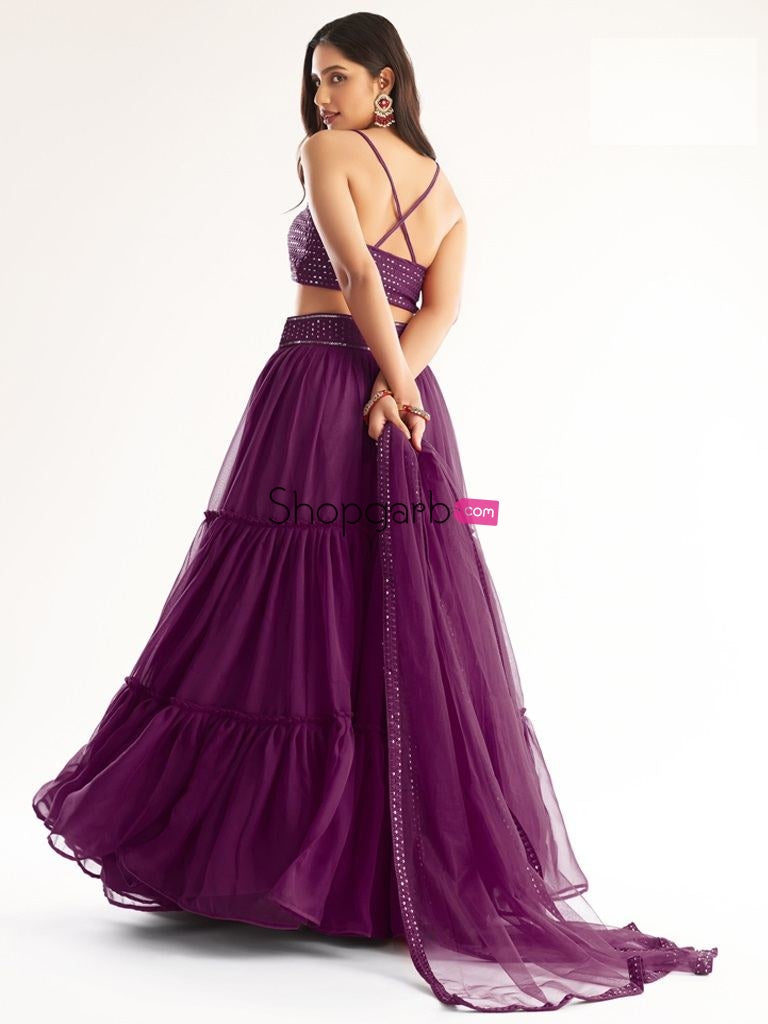 Mauve Purple Party Wear Designer Lehenga Choli