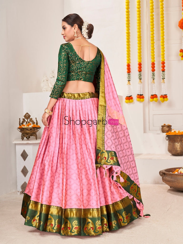 Pink Jacquard Silk Traditional Wedding Lehenga Choli Lehenga Choli