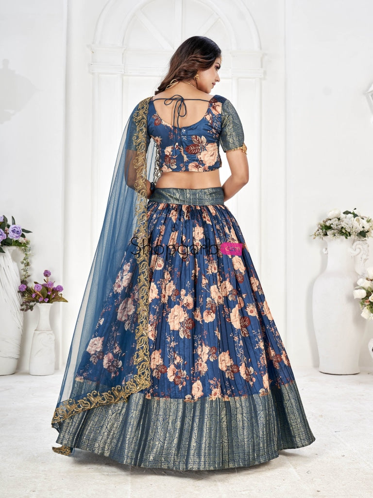 Pure South Indian Half Saree Style Lehenga Choli With Voni Lehenga Choli
