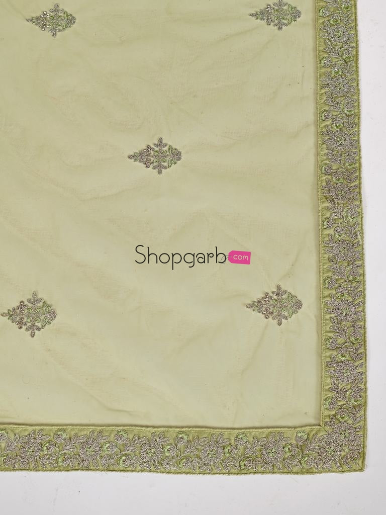 Stylish Sea Green Embroidered Sangeet Special Lehenga And Blouse With Dupatta