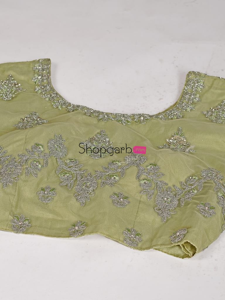 Stylish Sea Green Embroidered Sangeet Special Lehenga And Blouse With Dupatta