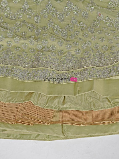 Stylish Sea Green Embroidered Sangeet Special Lehenga And Blouse With Dupatta