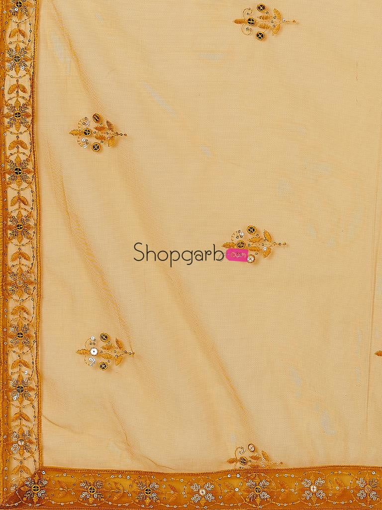 Wonderful Orange Embroidered Sequinned Lehenga And Blouse With Dupatta